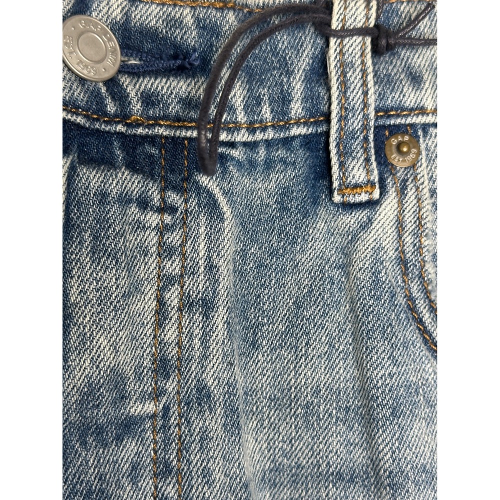 NEW Gap Denim Shorts 30 Light Indigo Distressed High Rise Frayed Hem Button Fly - Picture 3 of 8